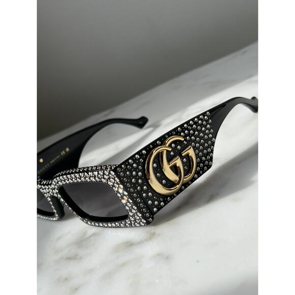 NEW Gucci GG1425S Crystal Black Marmont Sunglasses $1305 main image 7